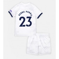 Camisa de Futebol Tottenham Hotspur Pedro Porro #23 Equipamento Principal Infantil 2023-24 Manga Curta (+ Calças curtas)
